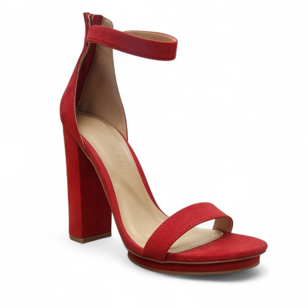Red Open Toe Heels - Picture 2 of 2